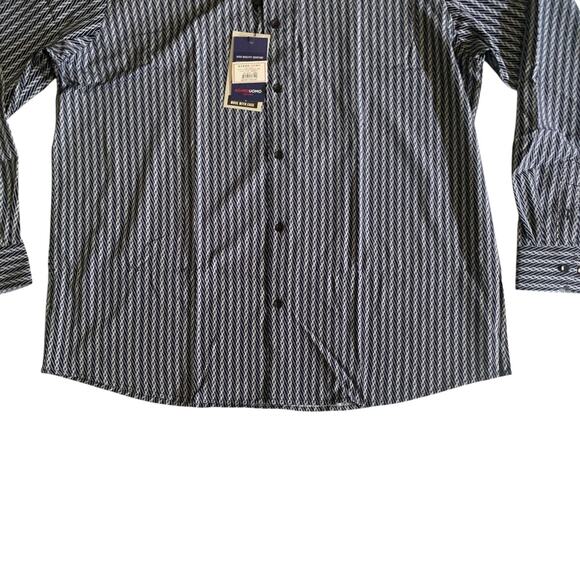 Azaro Uomo Men's Size 2XL Slim Fit Long Sleeve Geometric Button Up Stretch Shirt - Picture 11 of 16